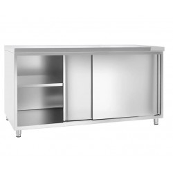 Meuble Bas Inox Professionnel 2 Portes Coulissantes sur Pieds