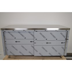 Meuble Bas Inox Professionnel 2 Portes Coulissantes