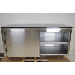 Meuble Bas Inox Professionnel 2 Portes Coulissantes sur Pieds