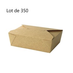 350 Boîtes Alimentaires Cartons Krafts 1500ml FB2