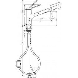 Dimensions mitigeur de Cuisine HANSGROHE Zesis M33