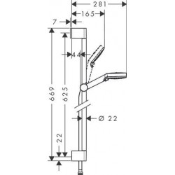 Dimensions Ensemble de Douche HANSGROHE