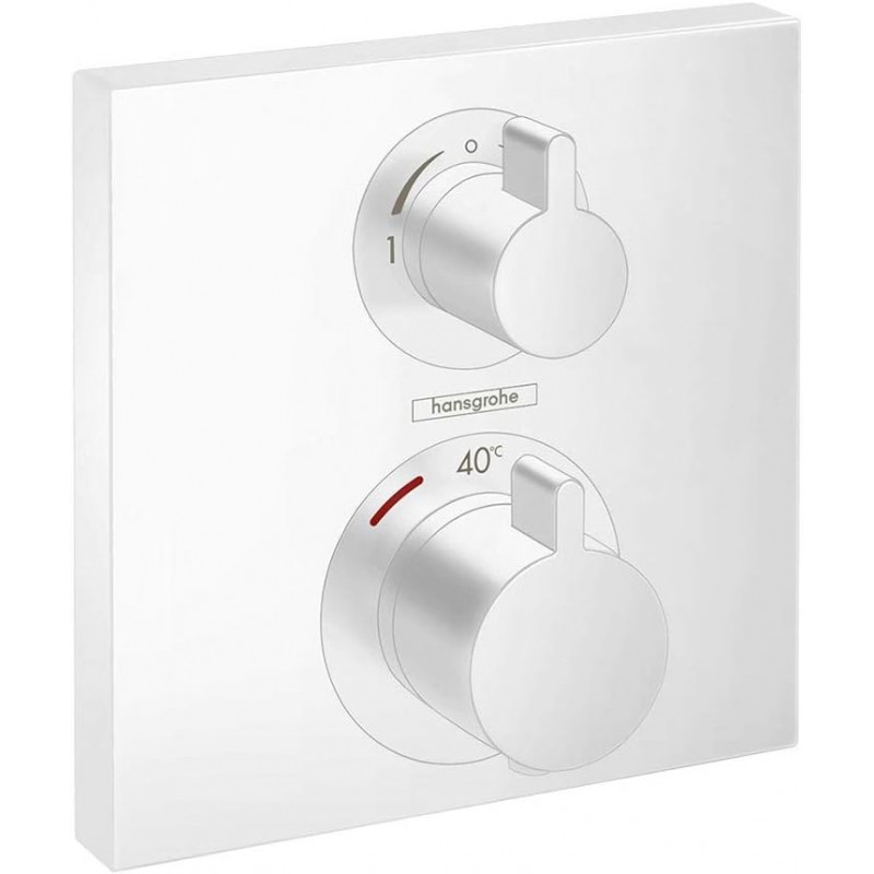 Façade Pour Mitigeur Thermostatique HANSGROHE Ecostat Square Avec Robinet d'Arrêt et Inverseur Blanc Mat Façade Pour Mitigeur Thermostatique HANSGROHE Ecostat Square Avec Robinet d'Arrêt et Inverseur Blanc Mat