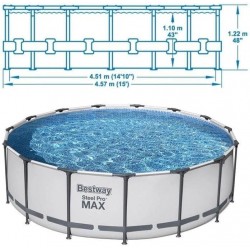 Piscine Hors Sol BESTWAY Steel Pro Max Ø457x122cm