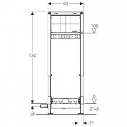 Bâti-Support Pour Douche 130cm GEBERIT Duofix Avec Evacuation Murale - Robinetterie Murale à Encastrer