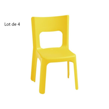 Lot de 4 Chaises pour Enfant Lou T1 et T2 Hauteur d'Assise 29.5cm Jaune - 45 319014