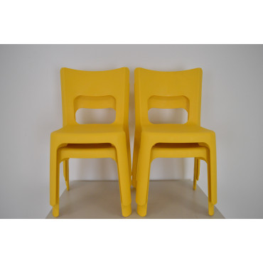 Lot de 4 Chaises pour Enfant Lou T1 et T2 Hauteur d'Assise 29.5cm Jaune - 45319014