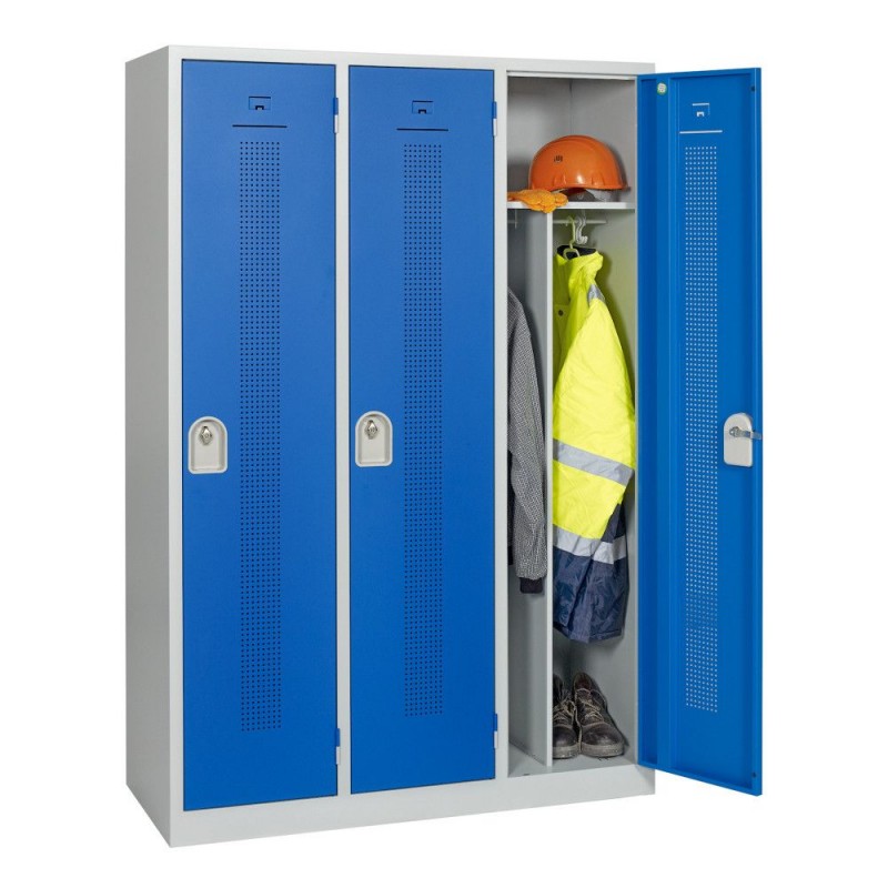 Vestiaire Industrie Salissante CARAY 3 Colonnes Monobloc Fermeture Cadenas 180x120x50cm Vestiaire Industrie Salissante CARAY 3 Colonnes Monobloc Fermeture Cadenas 180x120x50cm