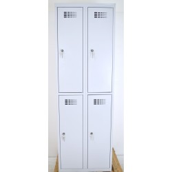 Vestiaire multicases CARAY 4 Casiers 2 Colonnes Monobloc Fermeture à Clés 180x120x50cm