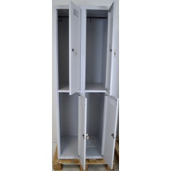 Vestiaire multicases CARAY 4 Casiers 2 Colonnes Monobloc Fermeture à Clés 180x120x50cm