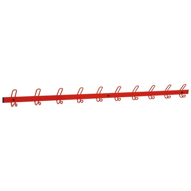 Patères Lisse Murale WESCO 10 patères Métal Rouge - 54 477011 Patères Lisse Murale WESCO 10 patères Métal Rouge - 54 477011