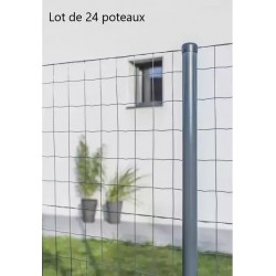 Lot de 24 Poteaux Acier Galvanisé pour Clôture Grillage DIRICKX Univers...