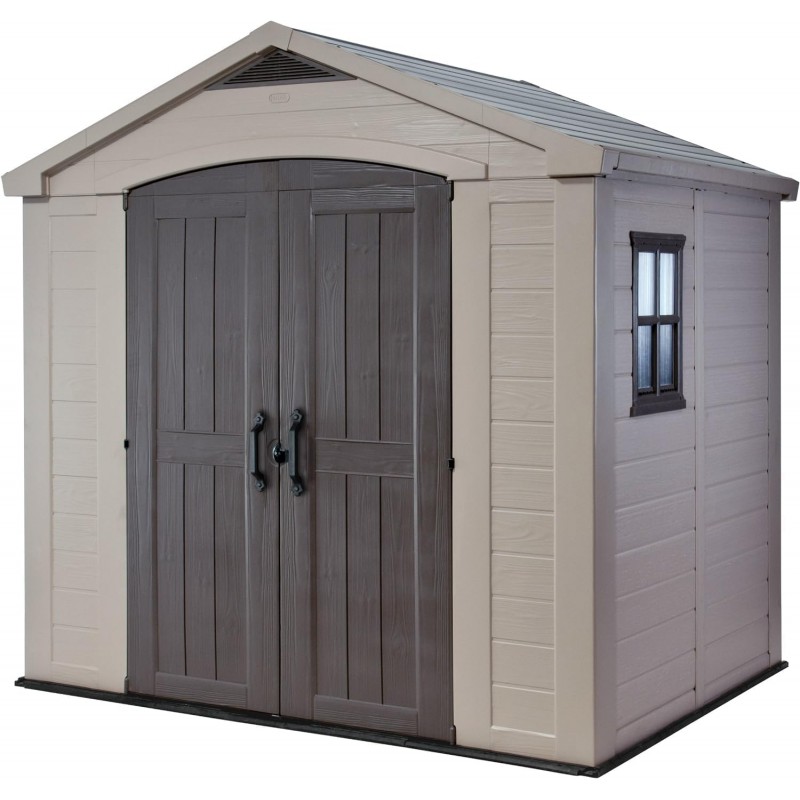 Abri de Jardin 4.68m² KETER Factor 8x6 + Plancher en Résine Beige et Marron Abri de Jardin 4.68m² KETER Factor 8x6 + Plancher en Résine Beige et Marron