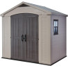 Abri de Jardin 4.68m² KETER Factor 8x6 + Plancher en Résine Beige et Marron