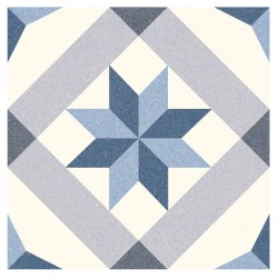 Lot de 3.5m² de Carrelage Sol Effet Carreaux de Ciment CODICER Athènes 25x25cm Bleu