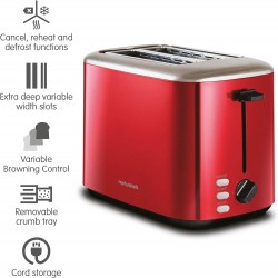 Grille-Pain 2 Tranches MORPHY RICHARDS Equip 2 Fentes 800W Acier Inoxydable Rouge