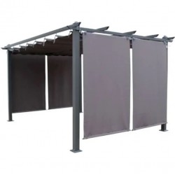 Pergola Aluminium CEZARE Aurélie 4x3m avec Persiennes Anthracite Gris