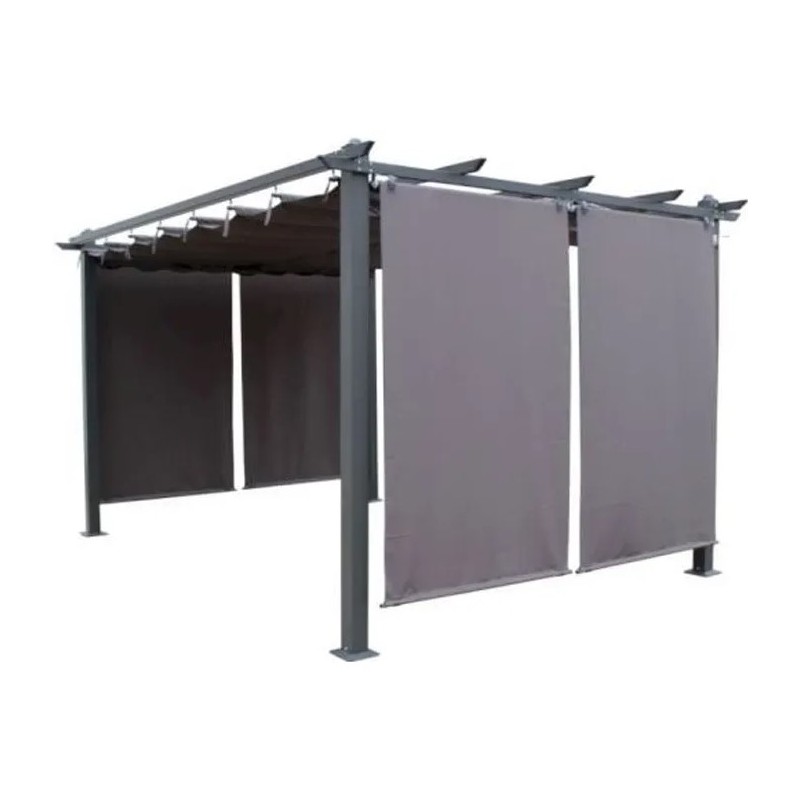 Pergola Aluminium CEZARE Aurélie 4x3m avec Persiennes Anthracite Gris Pergola Aluminium CEZARE Aurélie 4x3m avec Persiennes Anthracite Gris