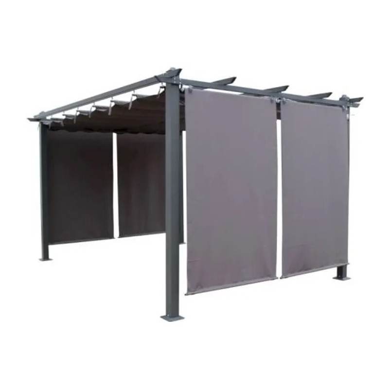 Pergola Aluminium CEZARE Aurélie 4x3m avec Persiennes Anthracite Gris