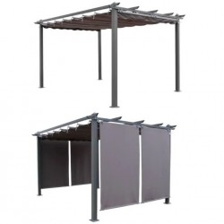 Pergola Aluminium CEZARE Aurélie 4x3m avec Persiennes Anthracite Gris