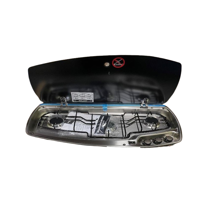 Plaque de Cuisson Gaz Encastrable DOMETIC 3 Bruleurs Pour Camping-Car Avec Couvercle Verre 689x341mm Plaque de Cuisson Gaz Encastrable DOMETIC 3 Bruleurs Pour Camping-Car Avec Couvercle Verre 689x341mm