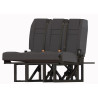 Banquette Lit Homologué pour Van Aménagé SCOPEMA Neptune 120cm 3Points 3Places en Tissu Noir