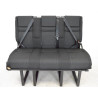 Banquette Lit Homologué pour Van Aménagé SCOPEMA Neptune 120cm 3Points 3Places en Tissu Noir