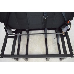 Banquette Lit Homologué pour Van Aménagé SCOPEMA Neptune 120cm 3Points 3Places en Tissu Noir