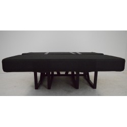 Banquette Lit Homologué pour Van Aménagé SCOPEMA Neptune 120cm 3Points 3Places en Tissu Noir