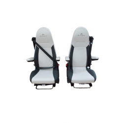Paire de sièges pour Camping-car BAVARIA Gl Smart Siège Conducteur et Passager en Similicuir Blanc et Gris