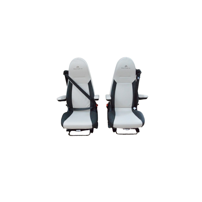 Paire de sièges pour Camping-car BAVARIA Gl Smart Siège Conducteur et Passager en Similicuir Blanc et Gris