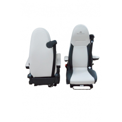 Paire de sièges pour Camping-car BAVARIA Gl Smart Siège Conducteur et Passager en Similicuir Blanc et Gris