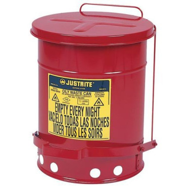 Poubelle de Sécurité 79L JUSTRITE Acier Pour Déchets Huileux Inflammables et Dangereux - JCN09700RD