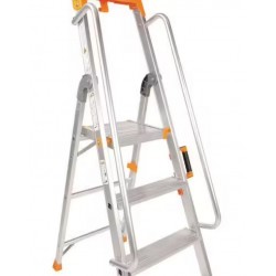 Escabeau professionnel aluminium avec rampe