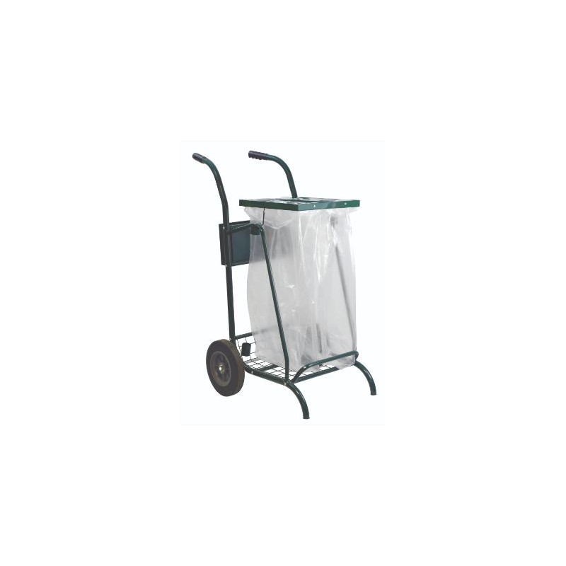 Chariot Voirie Acier Sans Couvercle ROSSIGNOL Mobisac 2x110L Vert