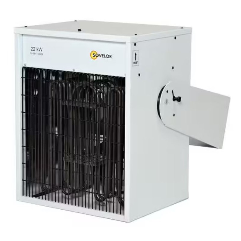 Chauffage Aérotherme Electrique Mural 22kW SOVELOR 380V 2200m3/h