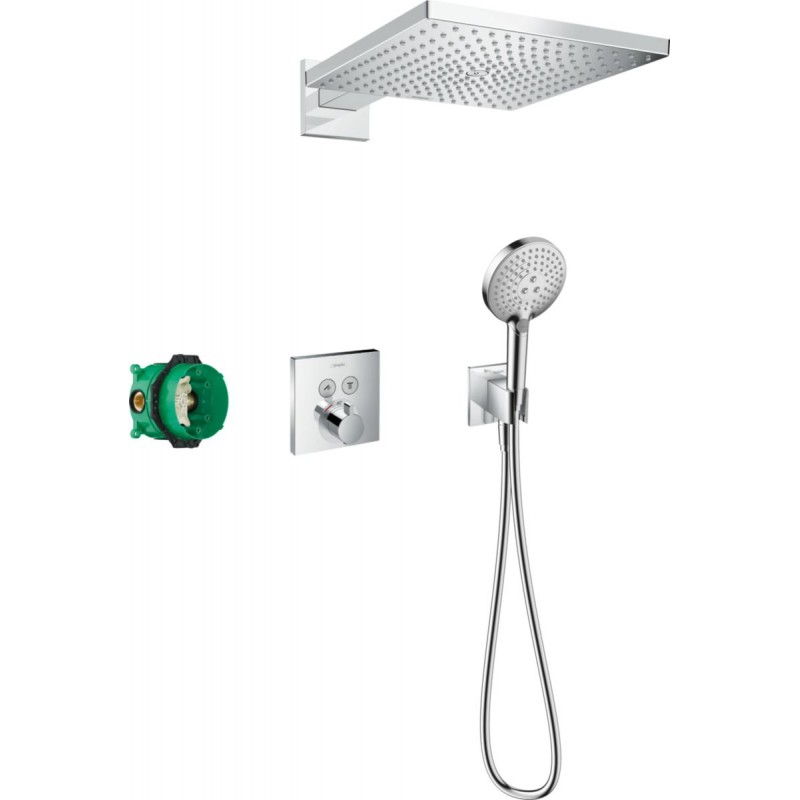 Pack Douche A Encastré Avec Mitigeur Thermostatique HANSGROHE Raindance E 300 ShowerSelect Square Chromé - 27952000