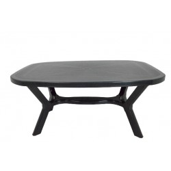 Table de Jardin IDEA Antibe Tulip 165x95cm Anthracite Bords arrondis