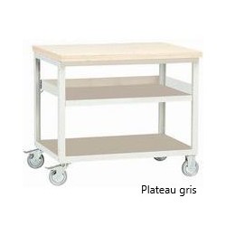 Desserte D'Atelier Mobile KIND FRANCE Modul 2 Tablettes Largeur 100 cm Charge 250 Kg - A044211