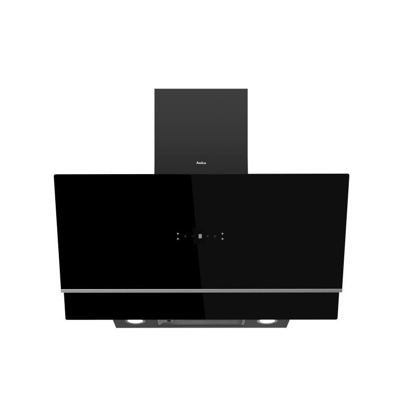 Hotte Décorative Inclinée Murale AMICA 90cm 4 Vitesses Noire Hotte Décorative Inclinée Murale AMICA 90cm 4 Vitesses Noire