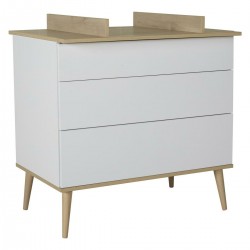 Commode 3 Tiroirs QUAX Flow Avec Extension Table à Langer Blanc 96x92x55cm