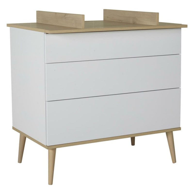 Commode 3 Tiroirs QUAX Flow Avec Extension Table à Langer Blanc 96x92x55cm Commode 3 Tiroirs QUAX Flow Avec Extension Table à Langer Blanc 96x92x55cm