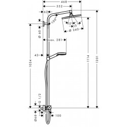 Colonne de Douche Avec Mitigeur Thermostatique HANSGROHE