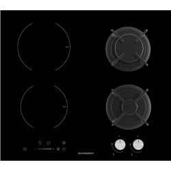 Plaque de Cuisson Gaz/Induction 60cm SCHNEIDER 4 Foyers Noir