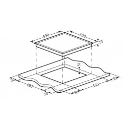 Dimensions Plaque de Cuisson Gaz/Induction 60cm SCHNEIDER