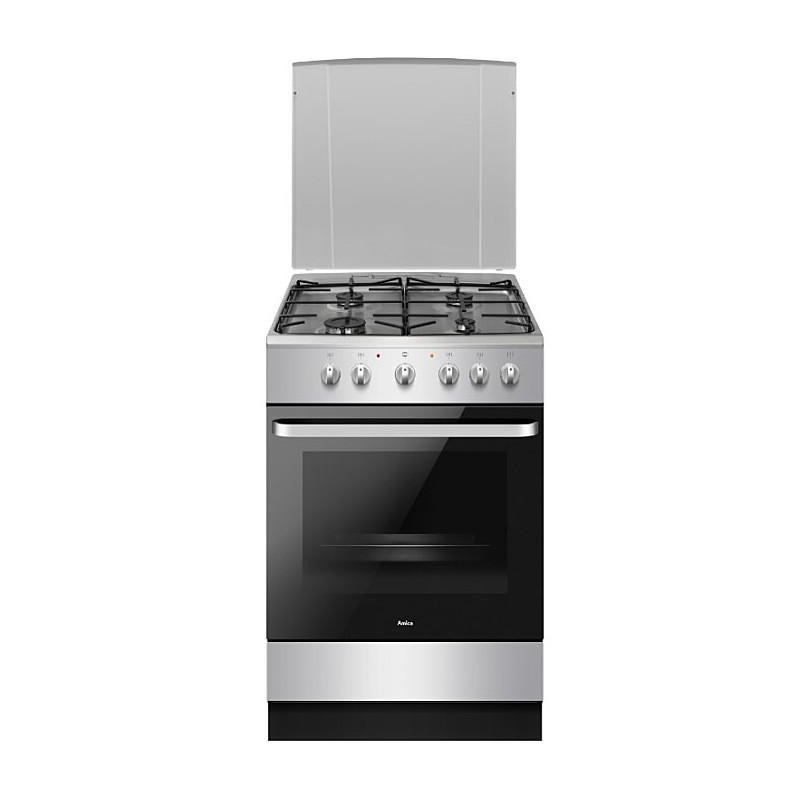 Cuisinière Mixte AMICA Four 58L Nettoyage Catalyse et 4 Feux Gaz