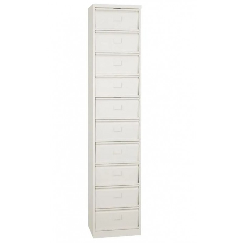 Armoire Colonnes à Clapets 10 Cases MTI Monobloc En Tôle Galvanisé Beige