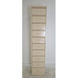 Armoire Colonnes à Clapets 10 Cases MTI Monobloc En Tôle Galvanisé Beige L41xH198xP35cm