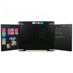 Tableau Noir Triptyque Bois JB BOIS 112x48cm Jeu Enfant Imitation Ecole - 505505
