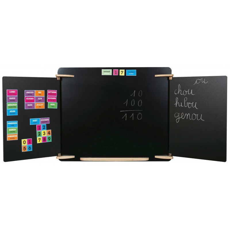 Tableau Noir Triptyque Bois JB BOIS 112x48cm Jeu Enfant Imitation Ecole - 505505 Tableau Noir Triptyque Bois JB BOIS 112x48cm Jeu Enfant Imitation Ecole - 505505